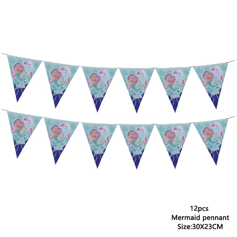 Little Mermaid Party Supplies Mermaid Balloon Banner Decoration Mermaid Birthday Party Favors Kids Birthday Parties Decorations