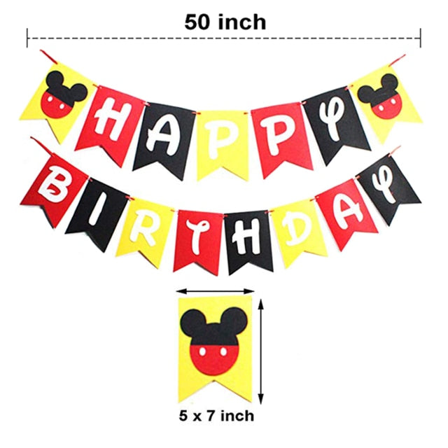 Cartoon Mickey Mouse Theme Cutlery Kids Party Decoration Children Birthday Party Baby Bath Cup Plate Party Supplies Dinner sets