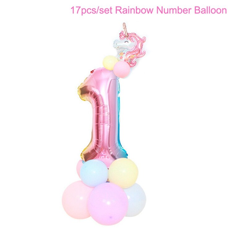 Unicorn Disposable Tableware Balloon Birthday Party Decoration Baby Shower Girl Kids Unicorn Decor 1st Birthday Party Supplies