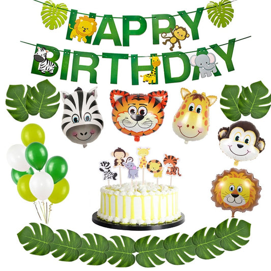 Jungle Party Animal Foil Balloons Zoo Animal Jungle Theme Birthday Party Decoration Kids Birthday Balloons Safari Party Decor