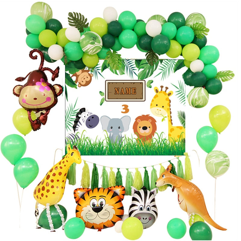 Jungle Party Animal Foil Balloons Zoo Animal Jungle Theme Birthday Party Decoration Kids Birthday Balloons Safari Party Decor