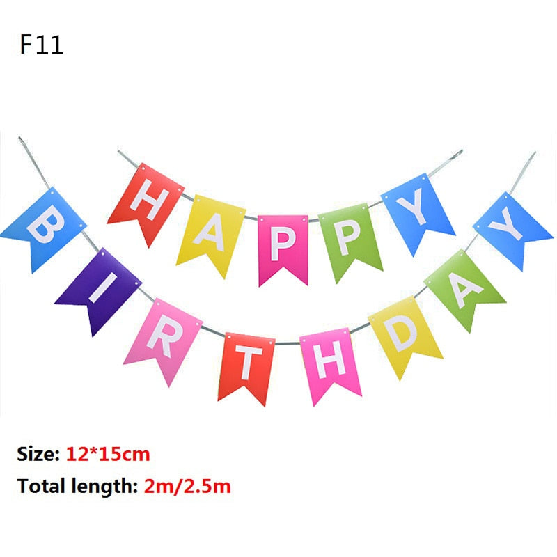 Multi Themes Happy Birthday Banner Baby Shower Birthday Party Decorations Photo Booth Happy Birthday Bunting Garland Flags