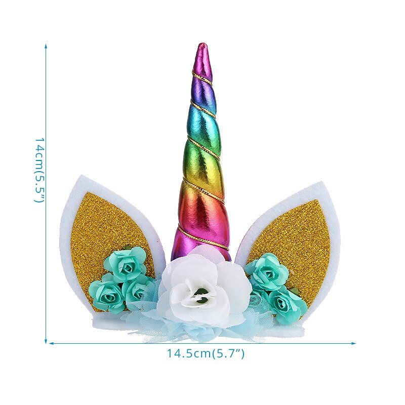 Rainbow Unicorn eyelashes horn Cake Topper Birthday Party Decor Unicornio Baby Shower First Birthday unicorn party decoration