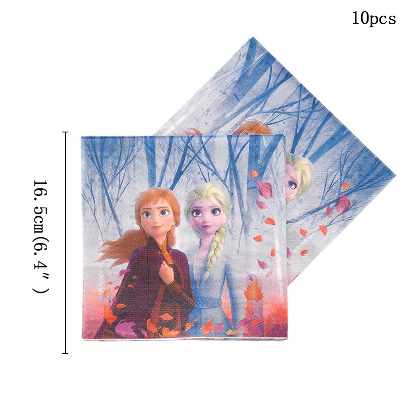 Disney Frozen Anna and Elsa Princess Birthday Party Decorations Kids Disposable Tableware Birthday Party Decorations Supplies