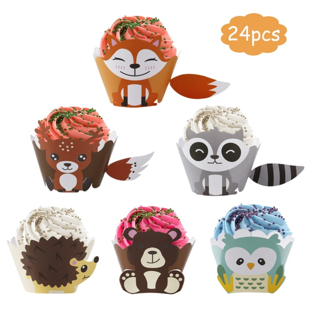 Jungle Animals Disposable Tableware Wild One Woodland Safari 1st Birthday Party Decoration Kids Baby Shower Jungle Themed Party