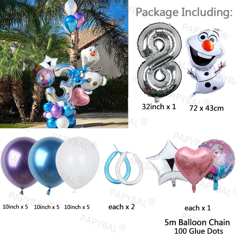 Disney Frozen Princess Elsa Foil Balloons18inch Birthday Helium Balloon Baby Shower Party Globos Kid's Toy Gifts Girls