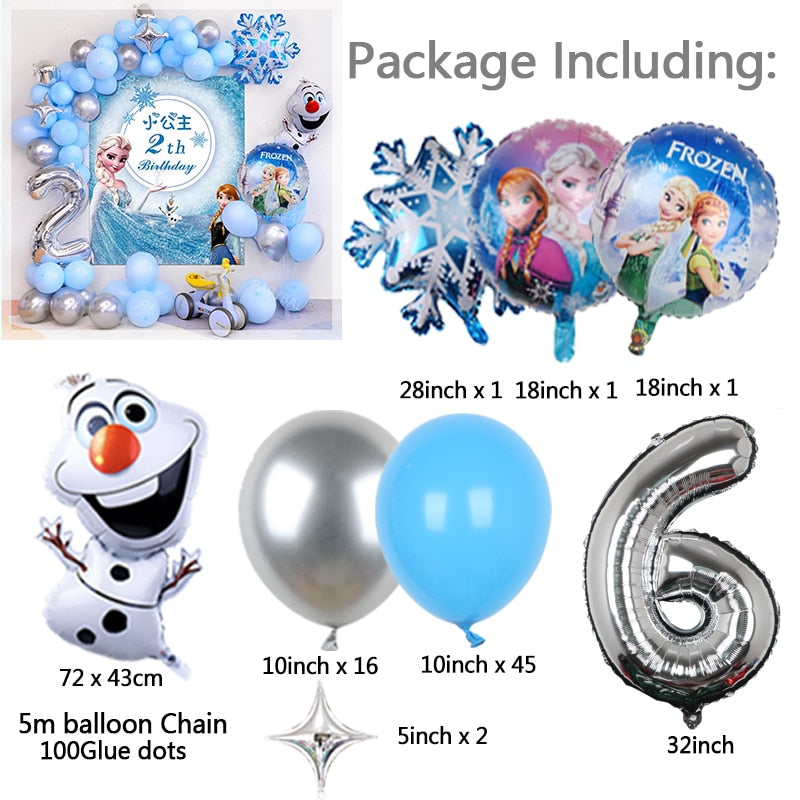 Disney Frozen Princess Elsa Foil Balloons18inch Birthday Helium Balloon Baby Shower Party Globos Kid's Toy Gifts Girls