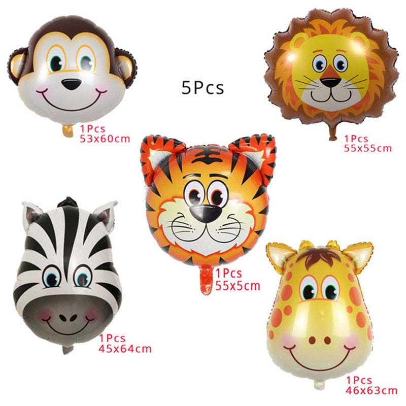 Cartoon Jungle Animal Disposable Party Tableware Sets Kids Birthday Safari Party Decor Baby Shower Forest Theme Party Supplies