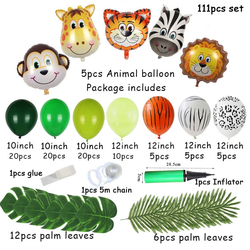 Cartoon Jungle Animal Disposable Party Tableware Sets Kids Birthday Safari Party Decor Baby Shower Forest Theme Party Supplies