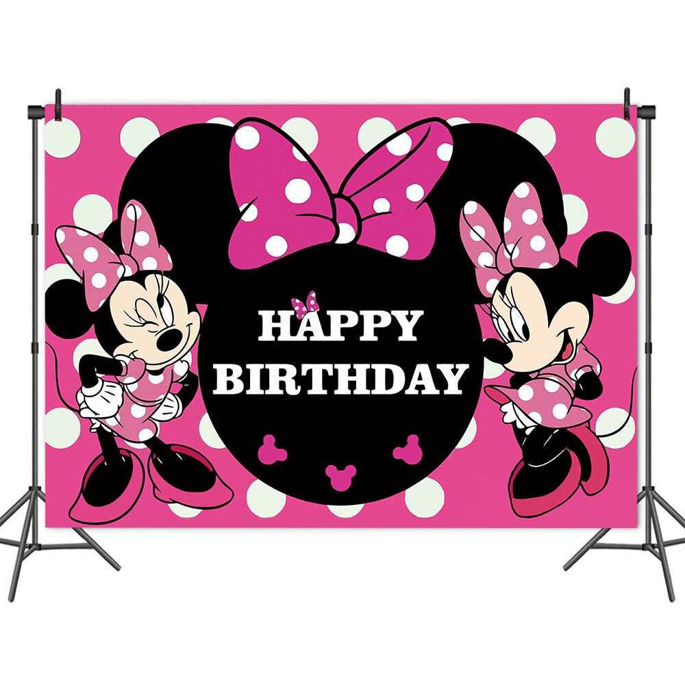 Disney Minnie Mouse Theme Birthday Party Supplies Cup Plate Kids Girl Birthday Party Decoration Disposable Tableware Set