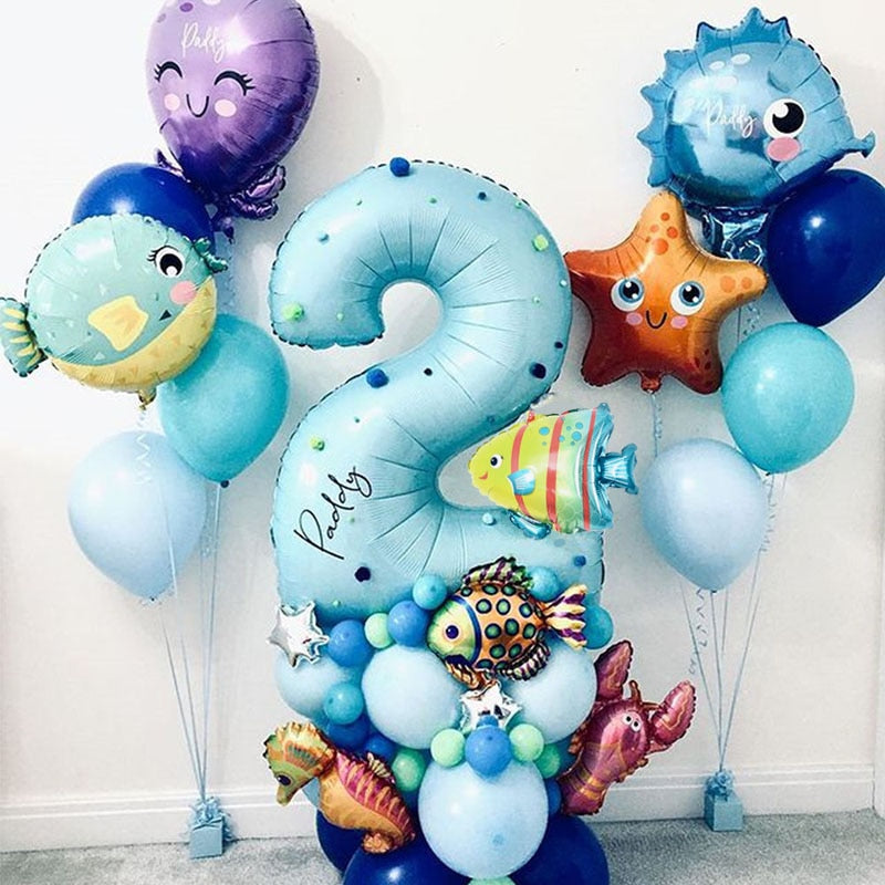 5pcs Fish Sea Animal Balloons Starfish Sea horse Air Balloon Ocean World Under Sea Theme Birthday party Decoration Baby Shower