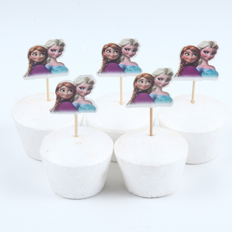 Disney Frozen Anna and Elsa Princess Birthday Party Decorations Kids Disposable Tableware Birthday Party Decorations Supplies