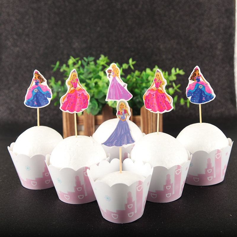 Disney Princess Happy Girl Child Birthday Theme Party Decoration Set Party Supplies Cup Plate Banner Hat Straw Loot Bag Cake Dec