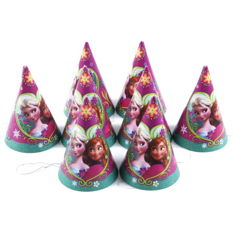 Disney Frozen Anna and Elsa Princess Birthday Party Decorations Kids Disposable Tableware Birthday Party Decorations Supplies