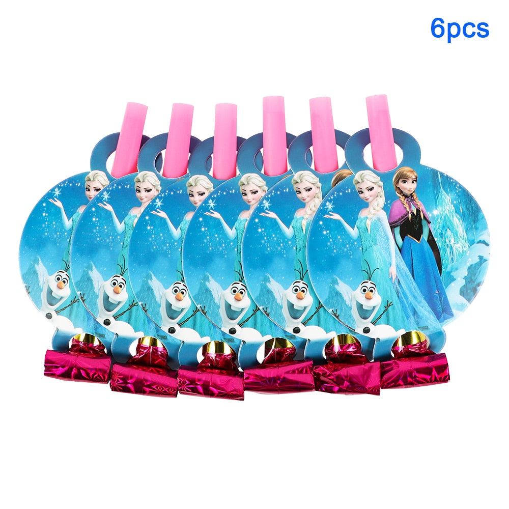 Frozen Anna Elsa Princess Birthday Party Decorations Kids Disposable Tableware Cup Plate Napkin Straw Baby Shower Supplies Event