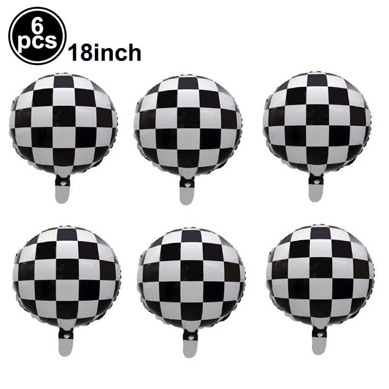 1set 137x274cm Black White Tablecloths Racing Car Motorcycle Theme Party Dispossible Plastic Tablecover Birthday Party Supplies