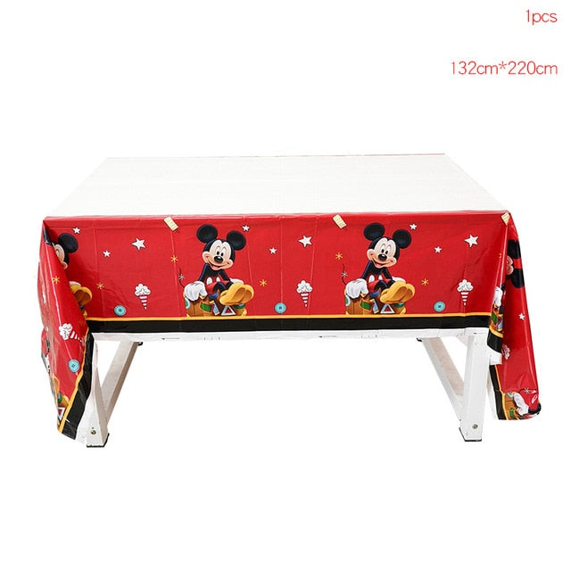 Cartoon Mickey Mouse Theme Cutlery Kids Party Decoration Children Birthday Party Baby Bath Cup Plate Party Supplies Dinner sets