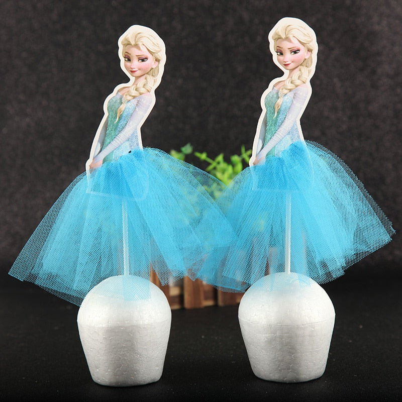 Disney Frozen Anna and Elsa Princess Birthday Party Decorations Kids Disposable Tableware Birthday Party Decorations Supplies