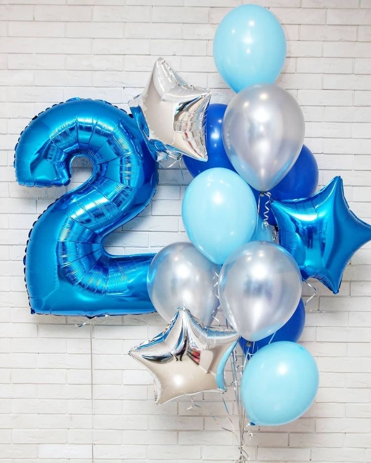 12pcs/lot boy Birthday Balloons with 40inch blue Number baloon 3/3rd Birthday Party Decoration Kids anniversaire 9/1/3 years old