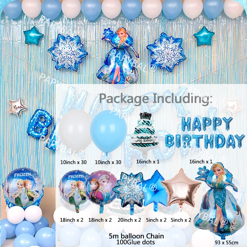 Disney Frozen Princess Elsa Foil Balloons18inch Birthday Helium Balloon Baby Shower Party Globos Kid's Toy Gifts Girls