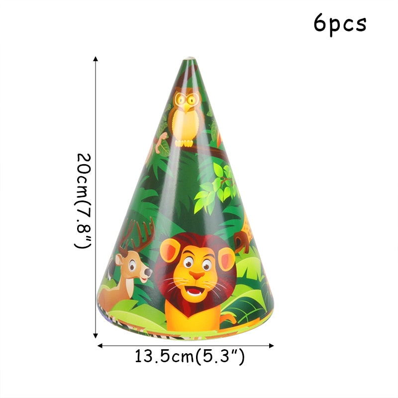 Cartoon Jungle Animal Disposable Party Tableware Sets Kids Birthday Safari Party Decor Baby Shower Forest Theme Party Supplies