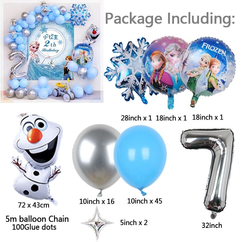 Disney Frozen Princess Elsa Foil Balloons18inch Birthday Helium Balloon Baby Shower Party Globos Kid's Toy Gifts Girls