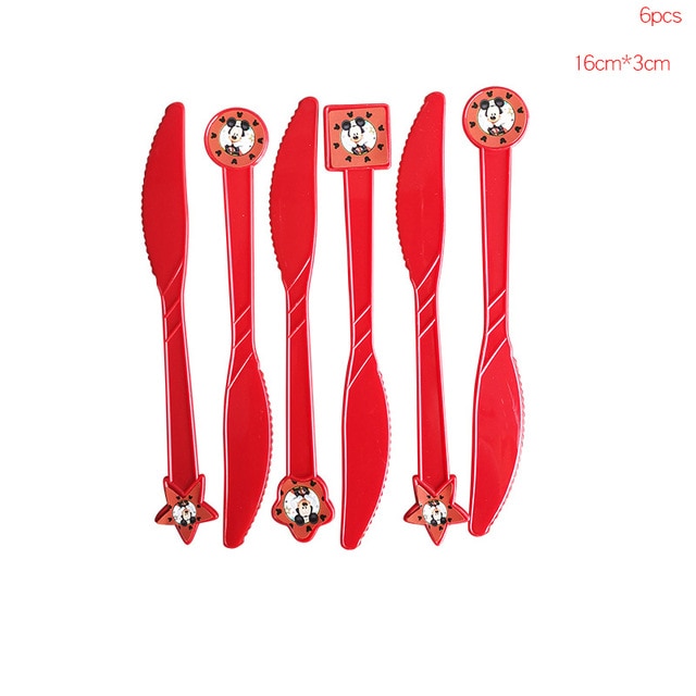 Cartoon Mickey Mouse Theme Cutlery Kids Party Decoration Children Birthday Party Baby Bath Cup Plate Party Supplies Dinner sets