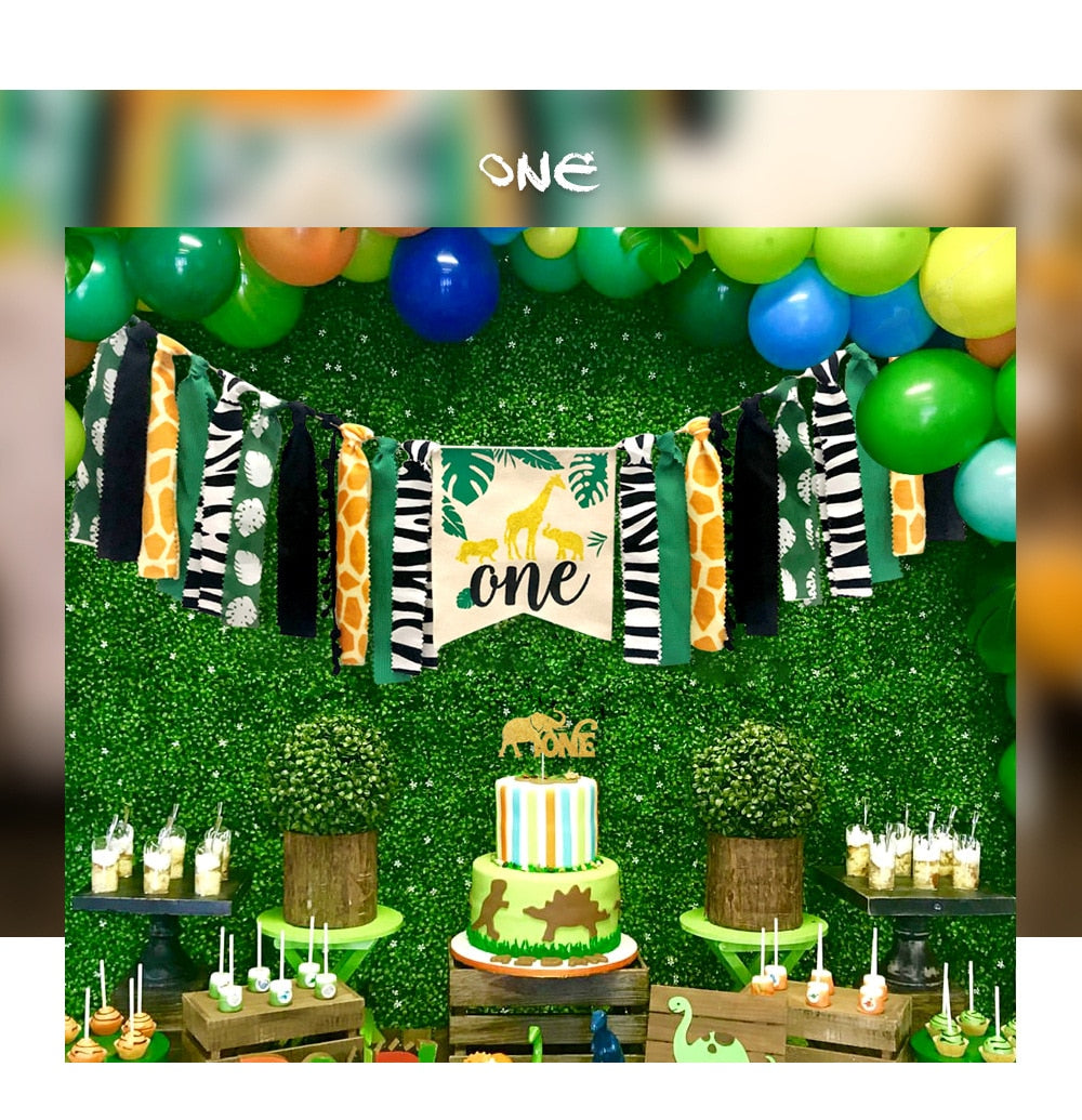 New! Wild One Birthday Party Balloons Jungle Safari Party Forest Decoration Kids First 1st Birthday Safari Jungle Party Supplies