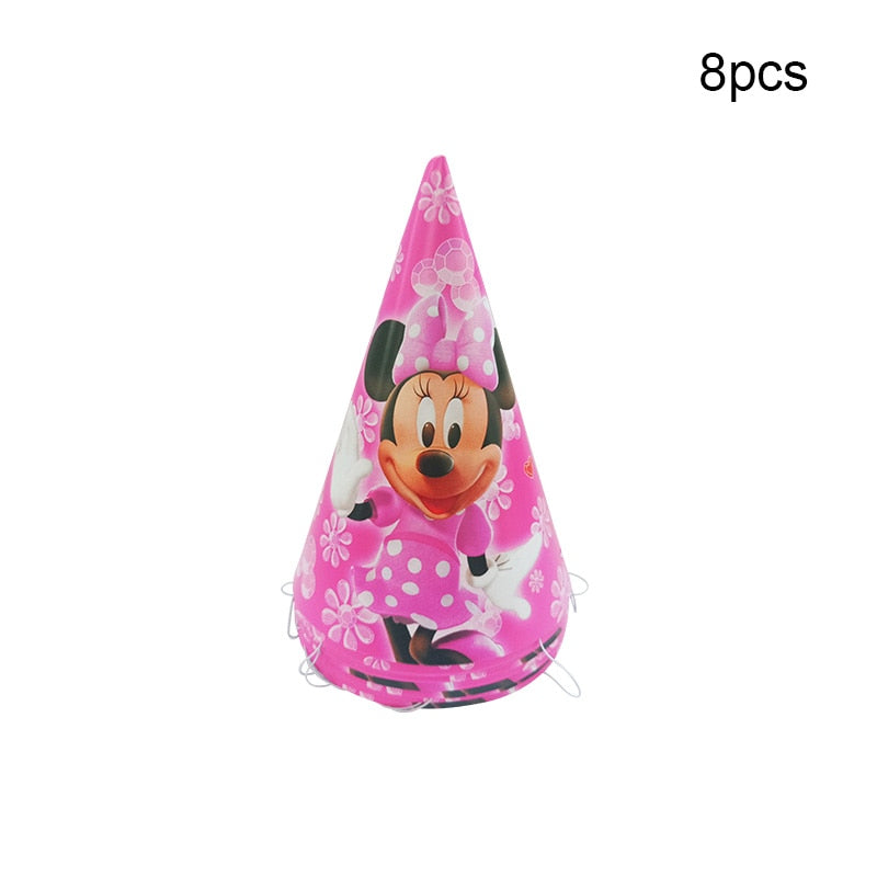 Disney Minnie Mouse Theme Birthday Party Supplies Cup Plate Kids Girl Birthday Party Decoration Disposable Tableware Set