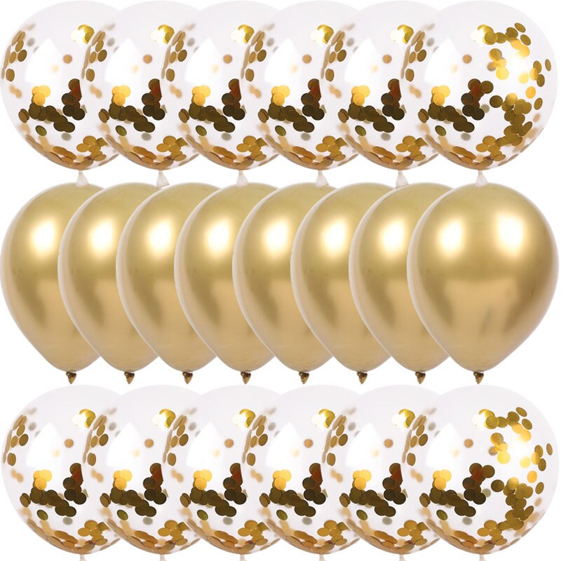 20Pcs Golden Metal Foil Ballons Kids Birthday Parties and Wedding Decoration Baby Shower Happy Birthday Party Balloons Globos