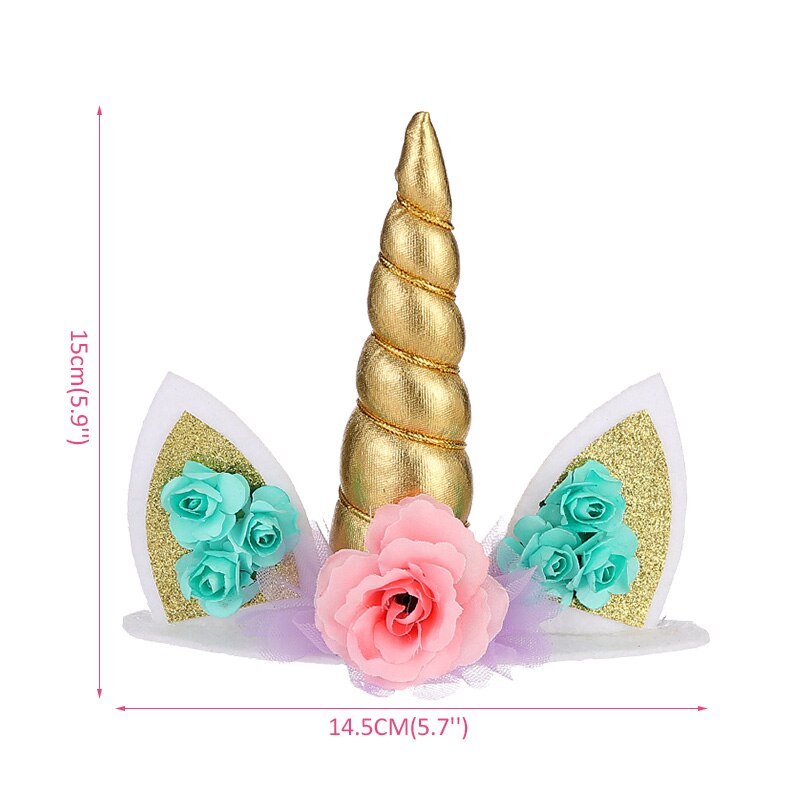 Birthday Girl Unicorn Headband with Sash Unicorn Cake Topper Baby Shower Girl Birthday Party Decorations Unicorn Party Supplies