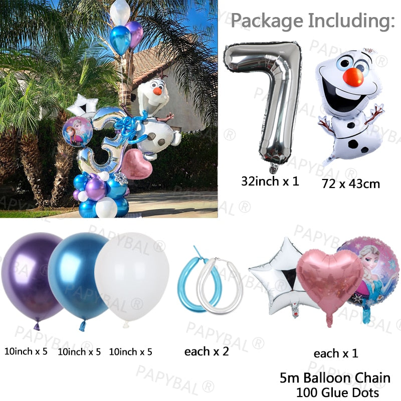 Disney Frozen Princess Elsa Foil Balloons18inch Birthday Helium Balloon Baby Shower Party Globos Kid's Toy Gifts Girls