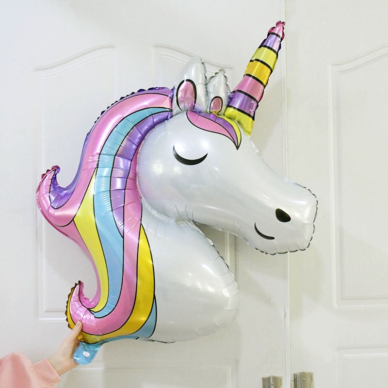 7Pcs/lot Rainbow Unicorn Party Balloons Unicorn Birthday Decoration Number Balloon Kids Birthday Party Baby Shower Decor Globos