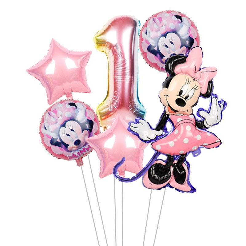 Disney Minnie Mouse Theme Birthday Party Supplies Cup Plate Kids Girl Birthday Party Decoration Disposable Tableware Set