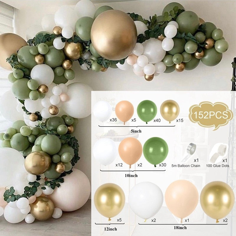 Macaron Green Balloon Garland Arch Kit Jungle Safari Theme Birthday Party Decorations Kids Wedding Balloon Baby Shower Boy Decor