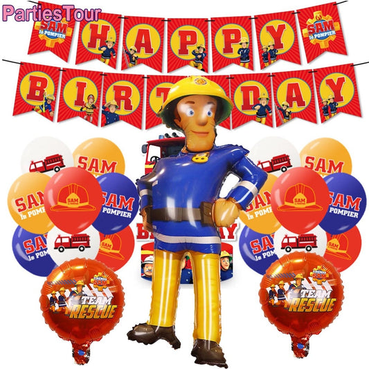 Jumbo Fireman Sam Balloons Fire Truck Foil Ballons Firefighter Themed Birthday Party Decortions Baby Shower Fire Engine Ballons