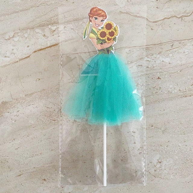 1pcs 21cm Princess Birthday Party Decorations Kids Cake Topper for Girls Birthday Decoration Anniversaire Cake Supplies