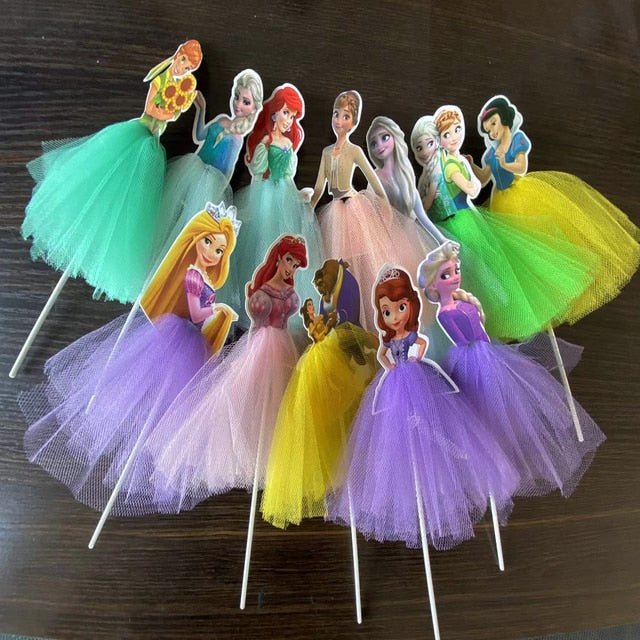 1pcs 21cm Princess Birthday Party Decorations Kids Cake Topper for Girls Birthday Decoration Anniversaire Cake Supplies