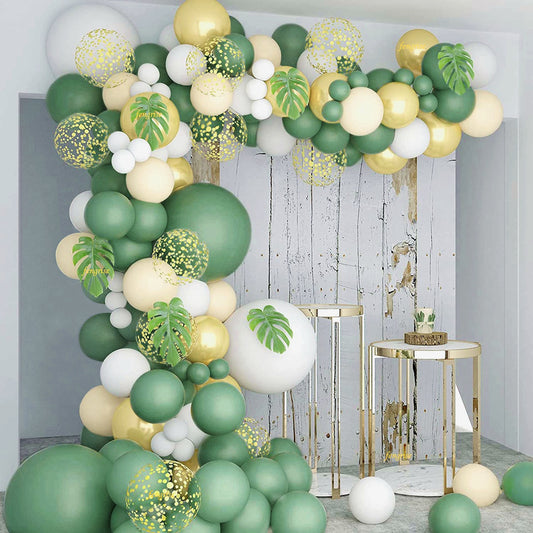 Macaron Green Balloon Garland Arch Kit Jungle Safari Theme Birthday Party Decorations Kids Wedding Balloon Baby Shower Boy Decor