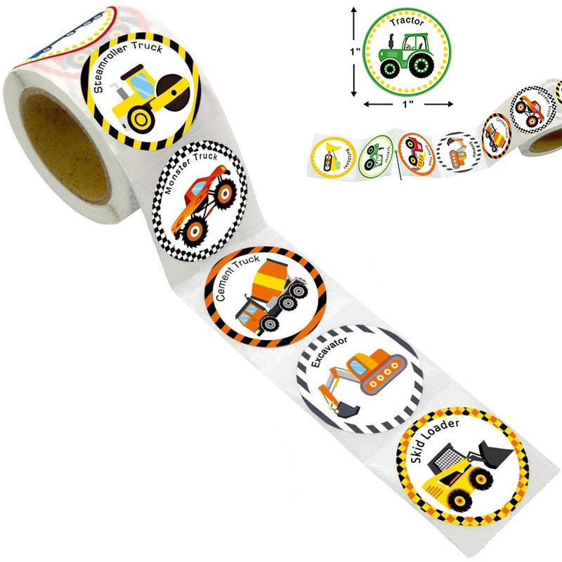 Construction Theme Tableware Tractor Truck Paper Cups Plates Tablecloth For Kids Boy Birthday Party Decorations