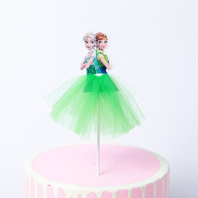 1pcs 21cm Princess Birthday Party Decorations Kids Cake Topper for Girls Birthday Decoration Anniversaire Cake Supplies