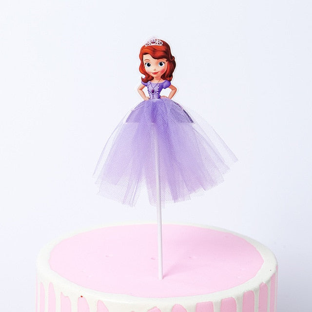 1pcs 21cm Princess Birthday Party Decorations Kids Cake Topper for Girls Birthday Decoration Anniversaire Cake Supplies