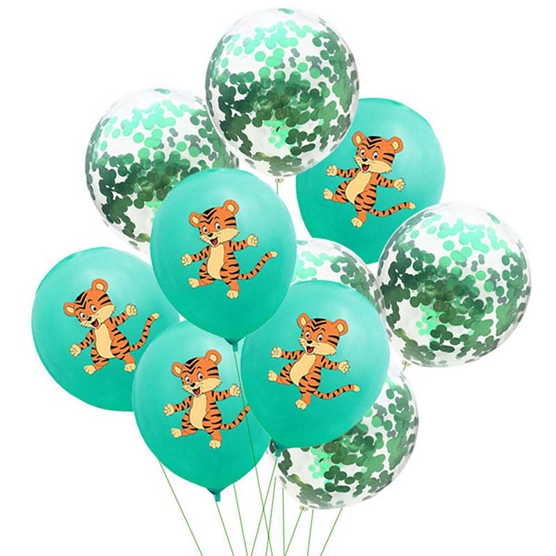 10pcs 12inch Jungle Wild Animal Party Supplies Birthday Decorations Latex White Balloons Kids Birthday Party Animal Balloons