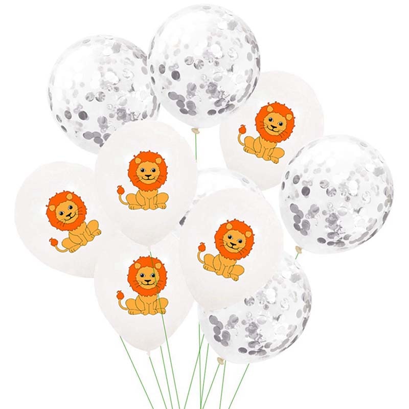 10pcs 12inch Jungle Wild Animal Party Supplies Birthday Decorations Latex White Balloons Kids Birthday Party Animal Balloons