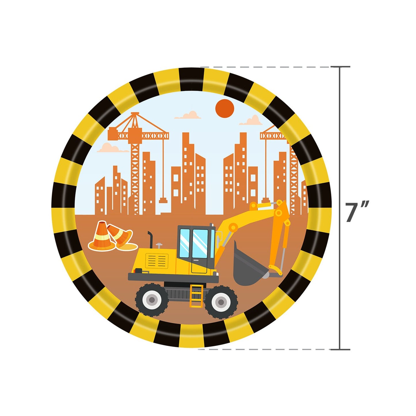 Construction Theme Tableware Tractor Truck Paper Cups Plates Tablecloth For Kids Boy Birthday Party Decorations