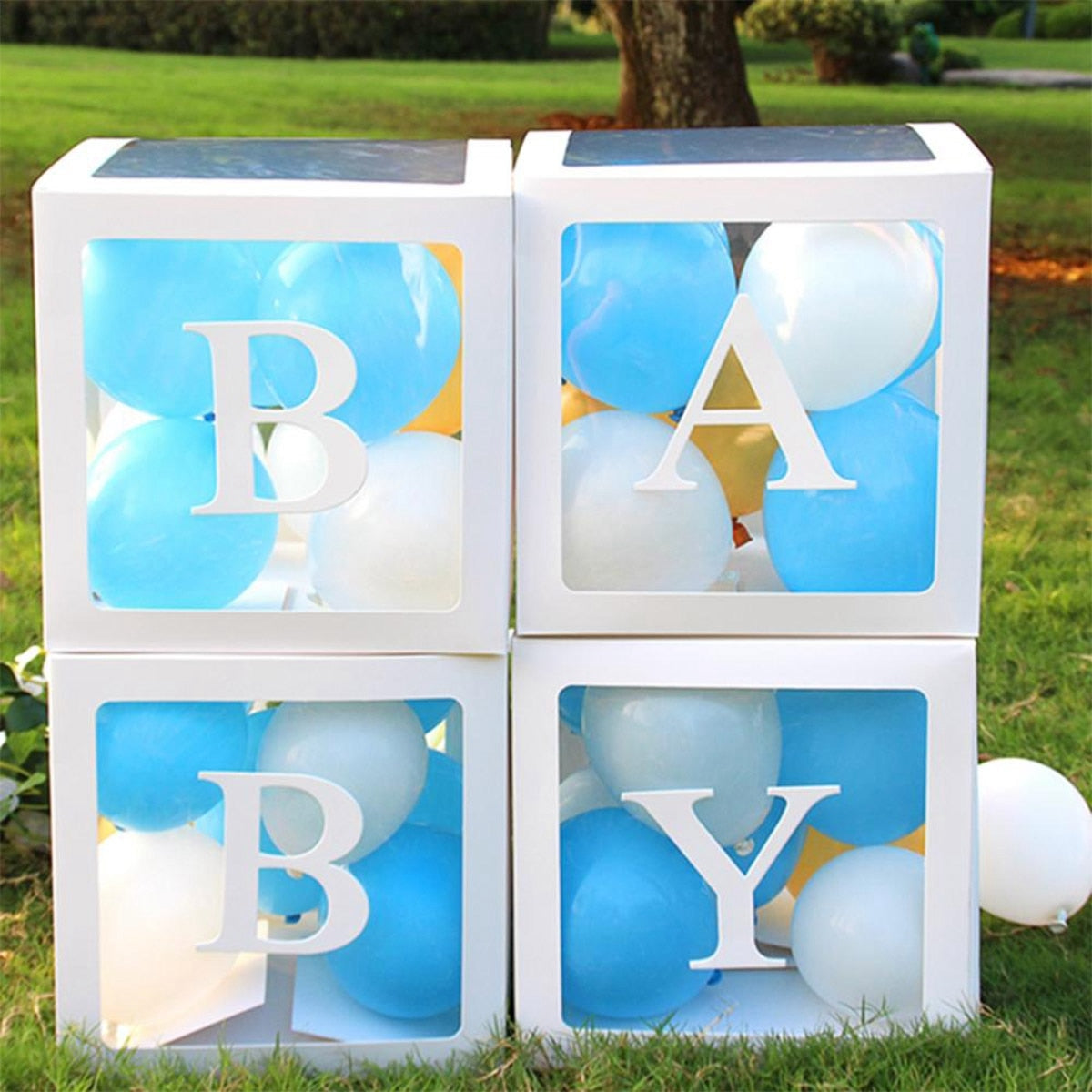 Alphabet Name Box Transparent Birthday Balloon Box Wedding Globos 1st Birthday Party Decoration Kids Latex Balloon Baby Shower