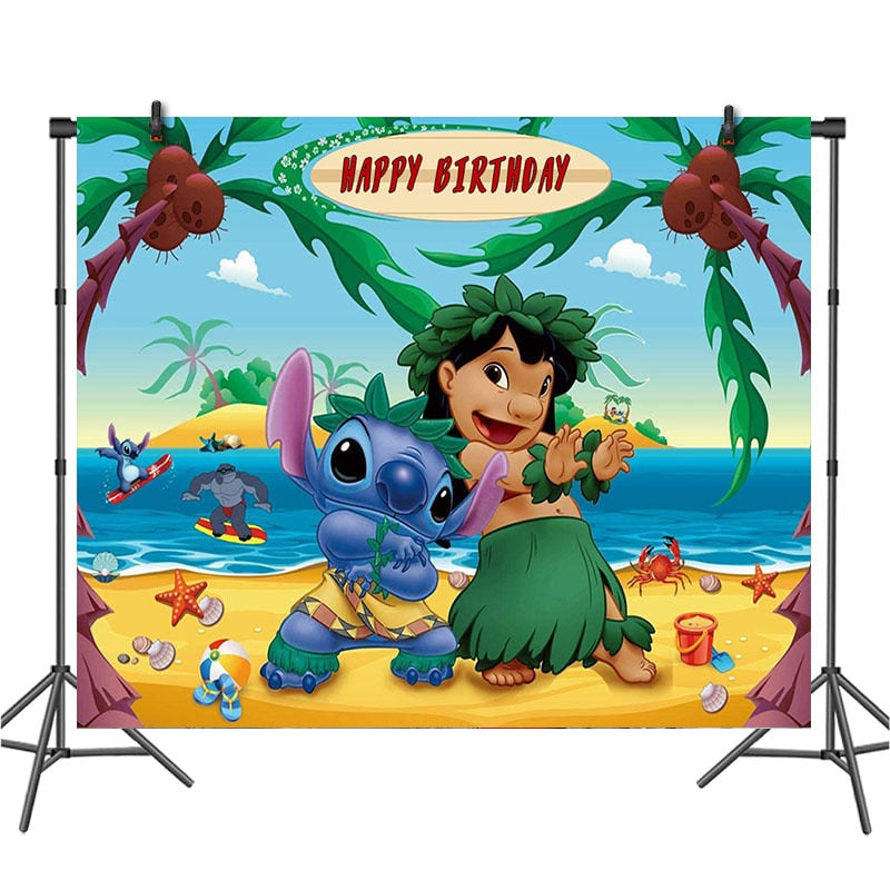 Disney Stitch Theme Party Supplies Disposable Tableware Paper Cup Plate Napkins Banner For Kids Birthday Party Decor Baby Shower