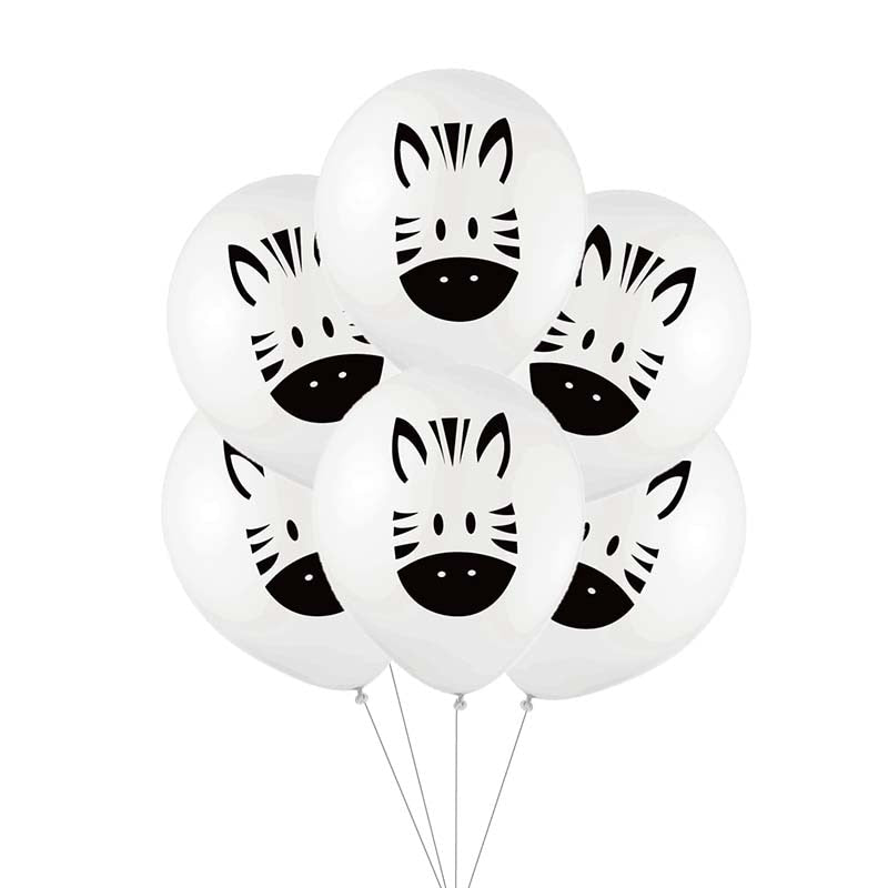 10pcs 12inch Jungle Wild Animal Party Supplies Birthday Decorations Latex White Balloons Kids Birthday Party Animal Balloons