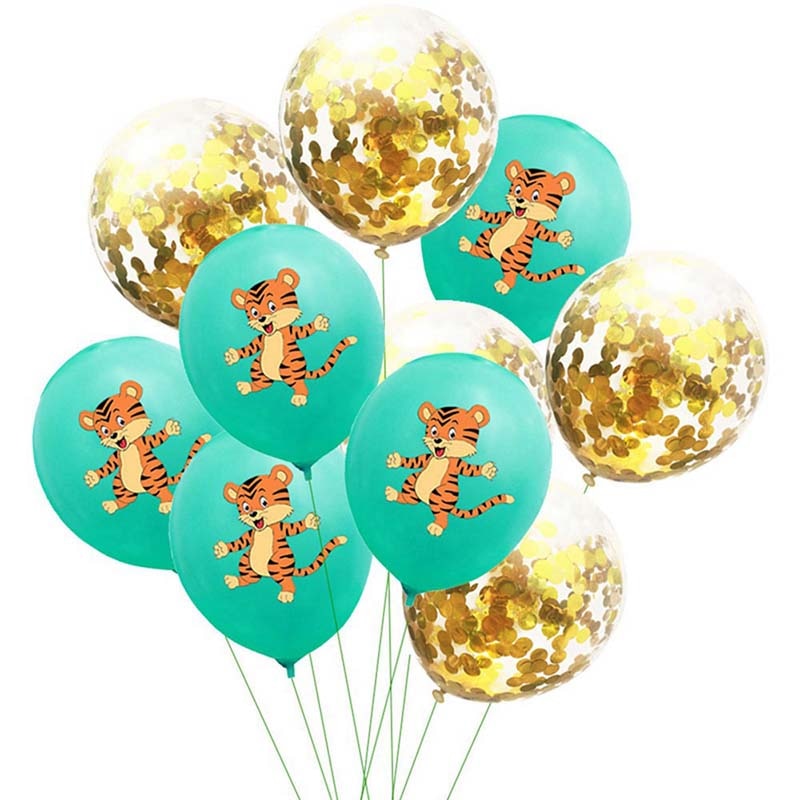 10pcs 12inch Jungle Wild Animal Party Supplies Birthday Decorations Latex White Balloons Kids Birthday Party Animal Balloons