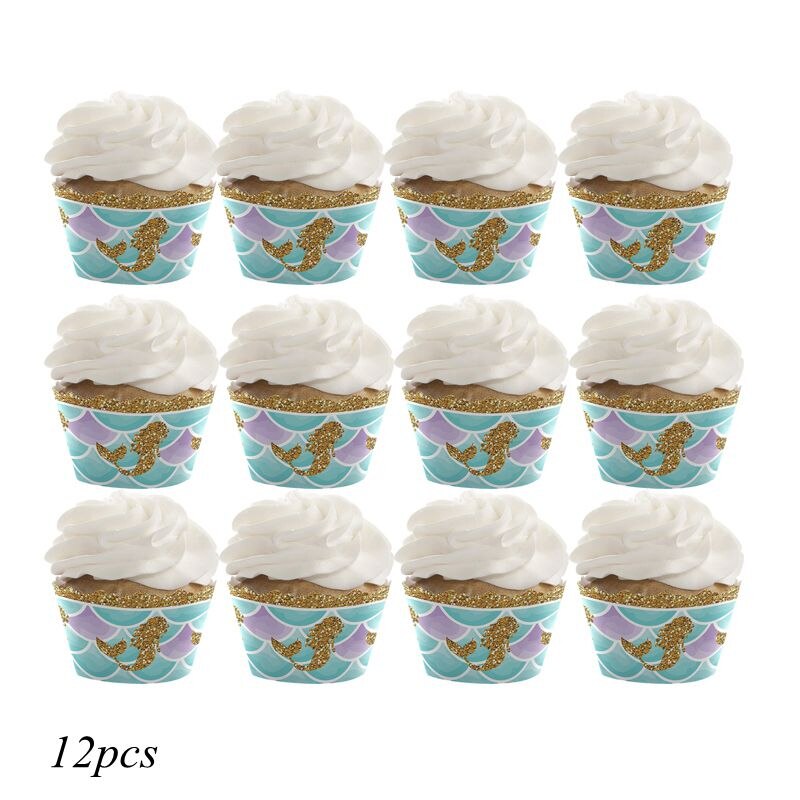 1Set Mermaid Birthday Cake Stand Mermaid Party Plates Cup for Baby Shower Birthday Party Decor Kids Mermaid Wedding Party Supply